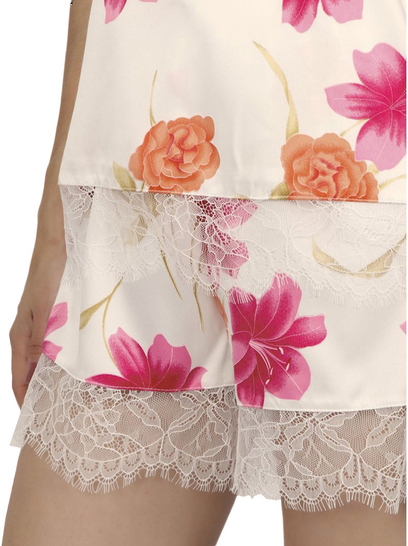 Pyjama short débardeur Thai Flowers Multicolore - Kiabi