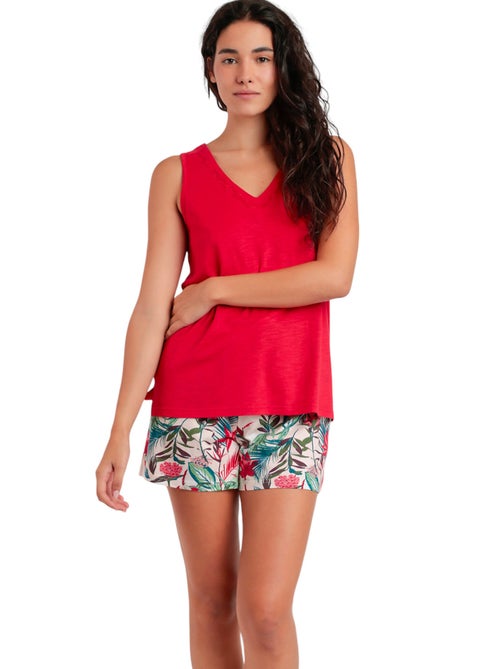 Pyjama short débardeur Tropical Spirit - Kiabi
