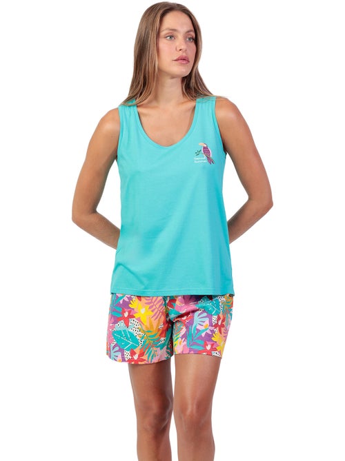 Pyjama short débardeur Tropical Summer - Kiabi