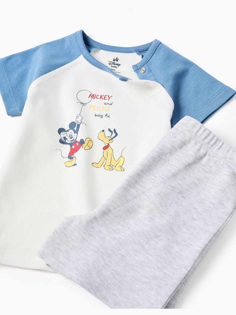 Pyjama short en coton avec Mickey & Pluto Bleu Bleu - Kiabi