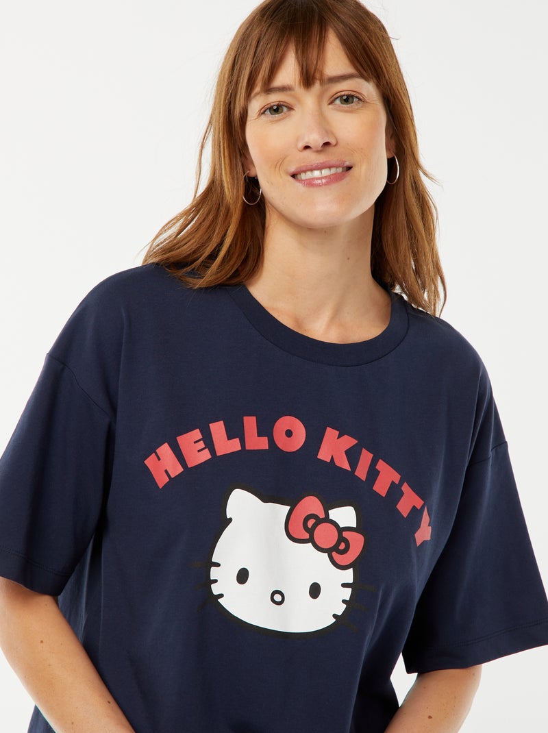 Pyjama short 'Hello Kitty' - 2 pièces Marine/blanc - Kiabi