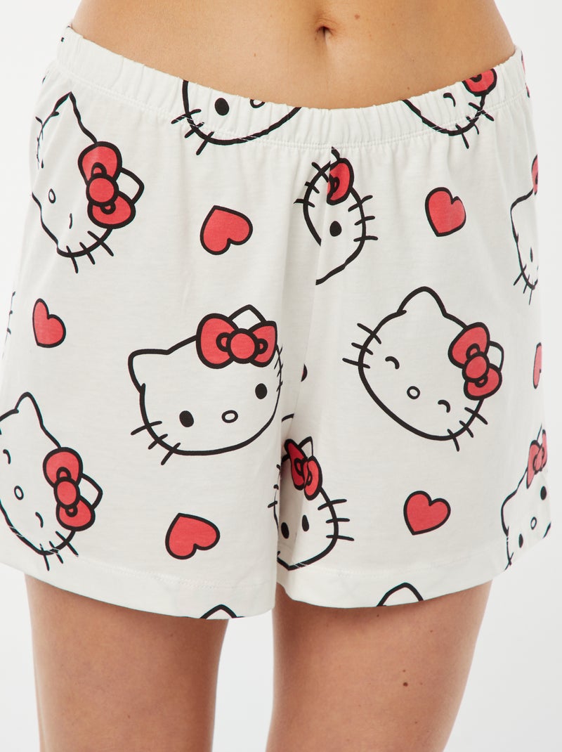 Pyjama short 'Hello Kitty' - 2 pièces Marine/blanc - Kiabi