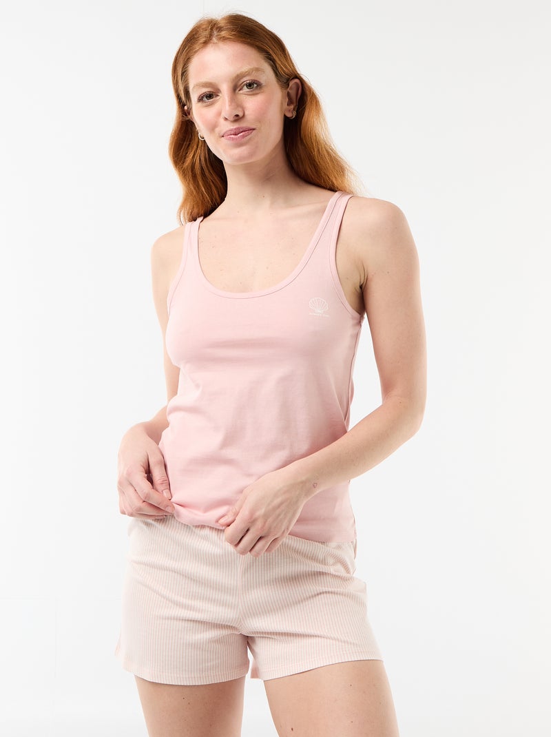 Pyjama short imprimé - 2 pièces Rose - Kiabi