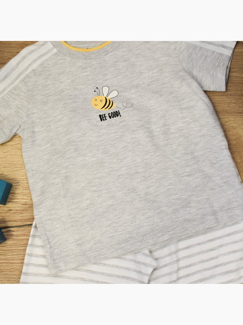 Pyjama Short Jersey 'demain''doo&bo' Gris - Kiabi