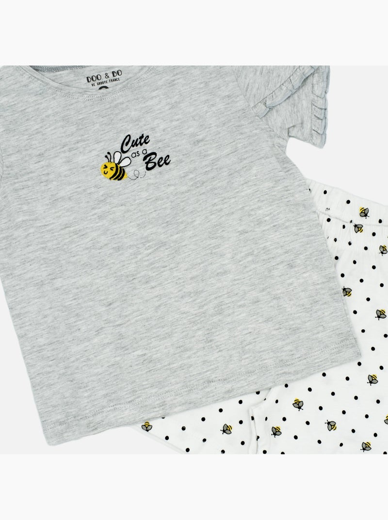 Pyjama Short Jersey 'demain''doo&bo' Gris - Kiabi