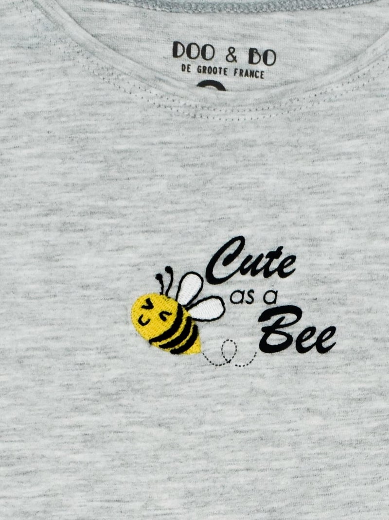 Pyjama Short Jersey 'demain''doo&bo' Gris - Kiabi