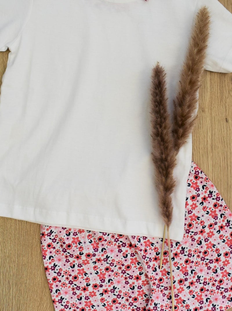 Pyjama-short Jersey 'flower Power''doo&bo' Blanc - Kiabi