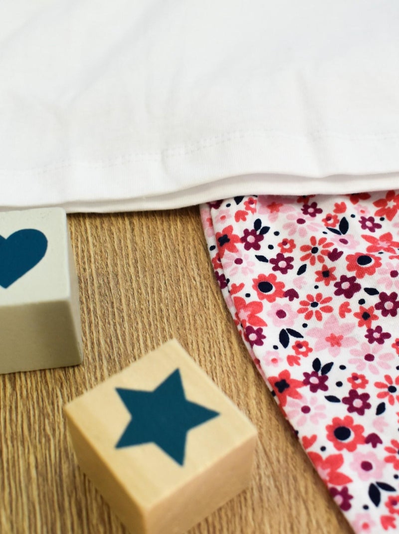 Pyjama-short Jersey 'flower Power''doo&bo' Blanc - Kiabi