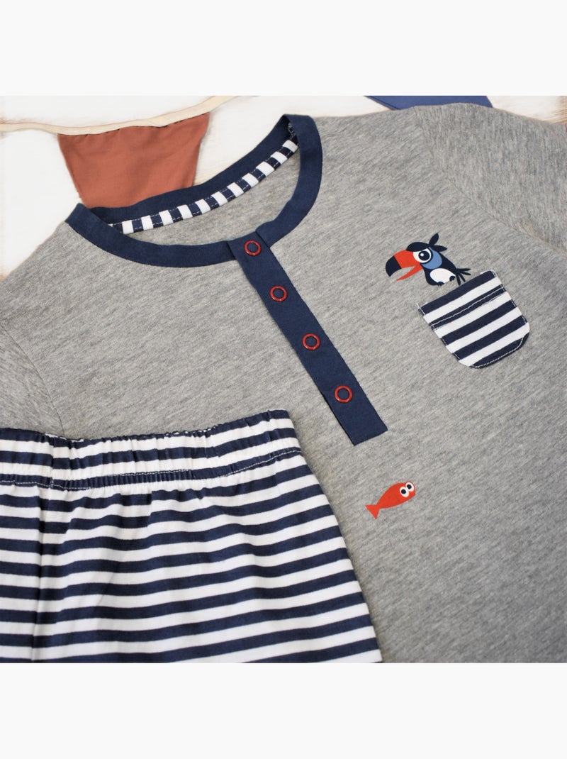 Pyjama-short Jersey 'moussaillon''doo&bo' Gris - Kiabi