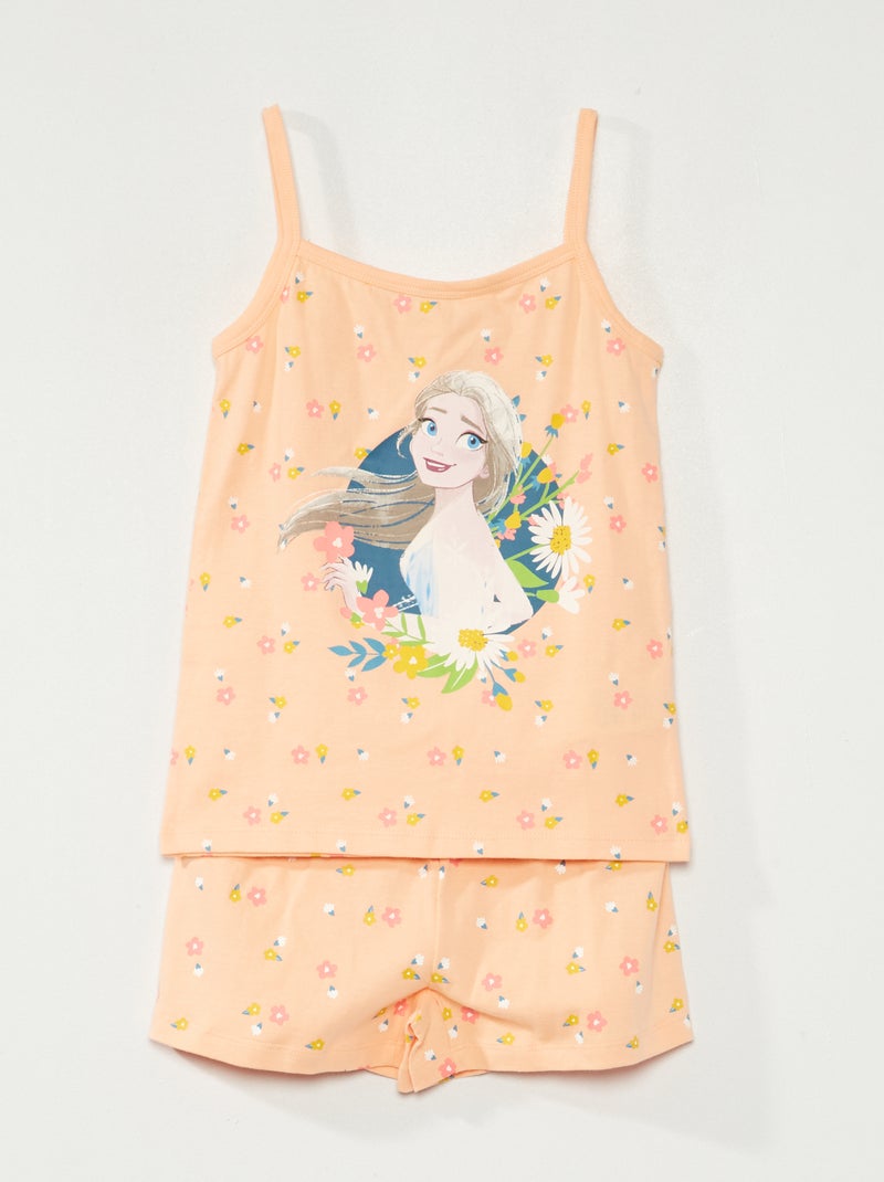 Pyjama short 'La Reine des Neiges' - 2 pièces orange - Kiabi