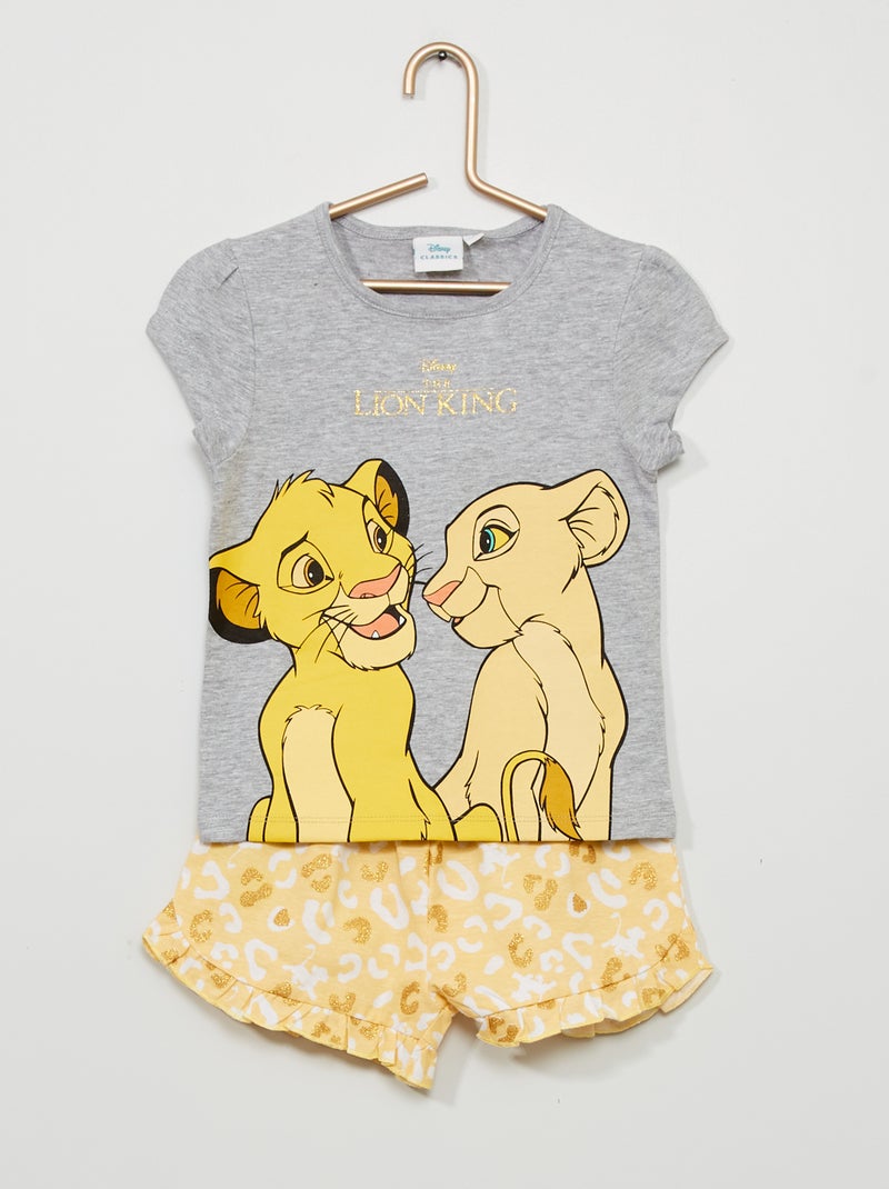 Pyjama short 'Le Roi Lion' gris/beige - Kiabi