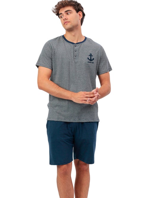 Pyjama short polo Anchor Antonio Miro - Kiabi Pyjama short polo Anchor Antonio Miro - Kiabi
