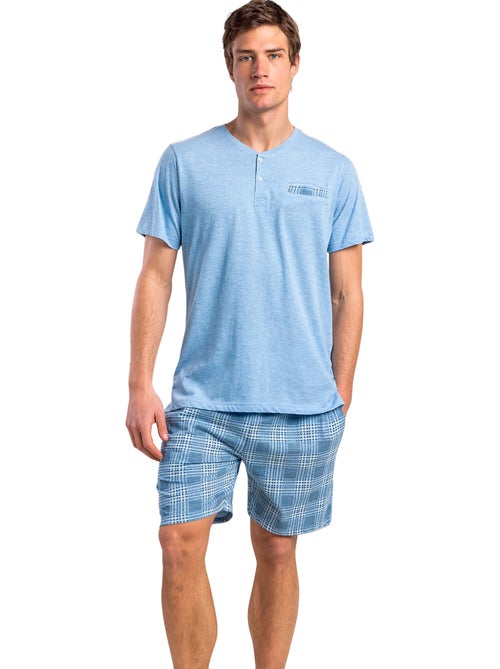 Pyjama short polo Classic Blue - Kiabi Pyjama short polo Classic Blue - Kiabi