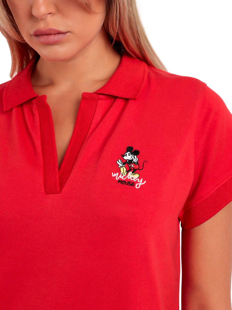 Pyjama short polo Mickey NY Summer Disney Rouge - Kiabi