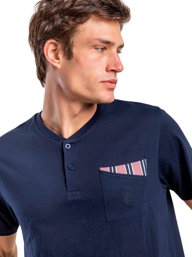 Pyjama short polo Motion Bleu marine - Kiabi