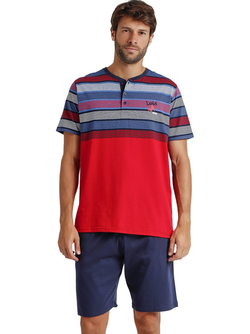 Pyjama short polo Strings Lois Rouge - Kiabi