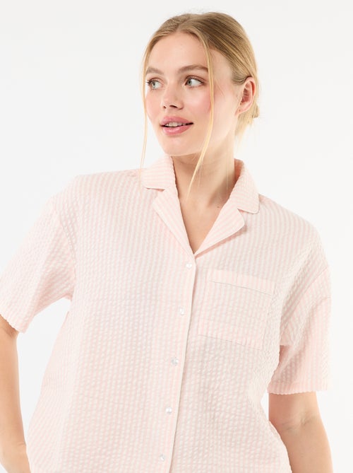 Pyjama short rayé - 2 pièces - Kiabi