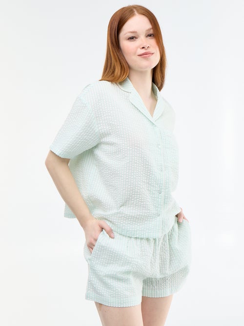 Pyjama short rayé - 2 pièces - Kiabi