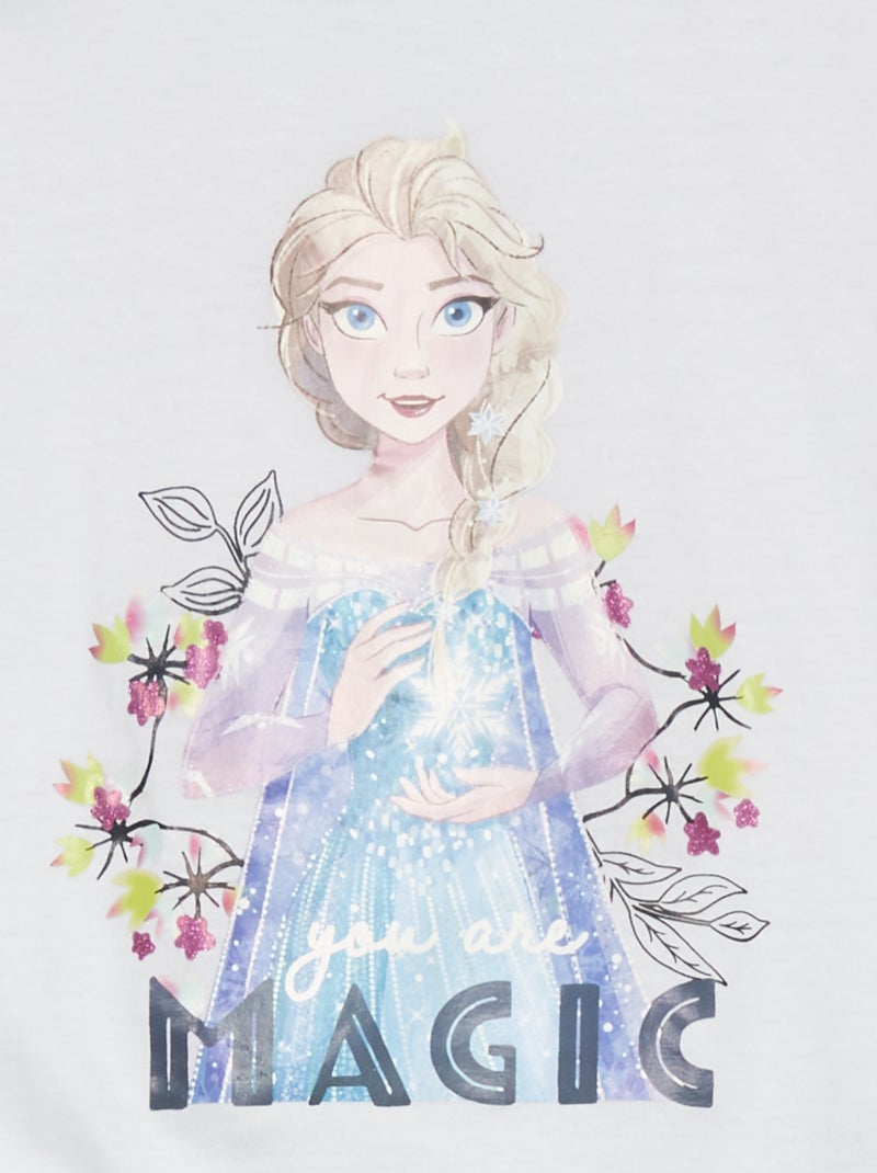 Pyjama short 'Reine des neiges' 'Disney' - 2 pièces blanc/bleu - Kiabi