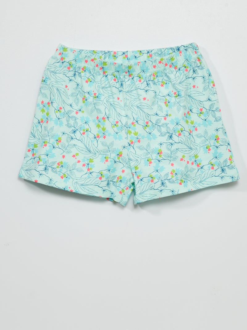 Pyjama short 'Reine des neiges' 'Disney' - 2 pièces blanc/bleu - Kiabi