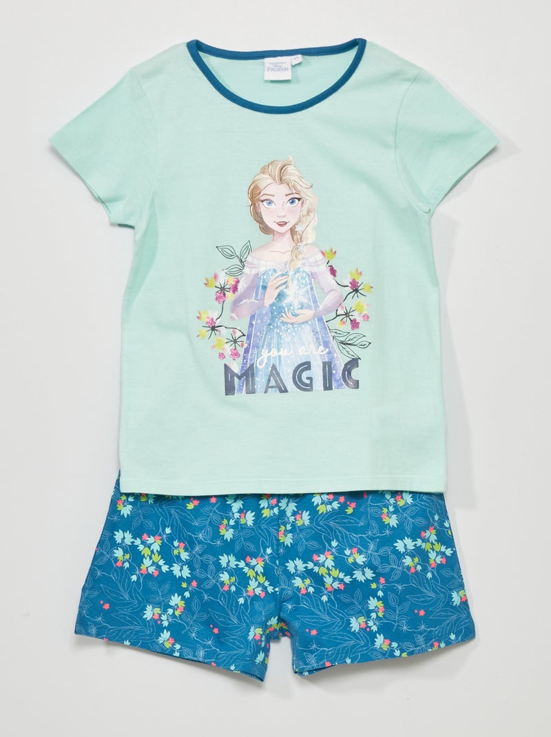 Pyjama short 'Reine des neiges' 'Disney' - 2 pièces bleu - Kiabi