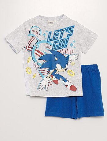 Ensemble pyjama short avec imprimé - 2 pièces - bleu - - 16.00