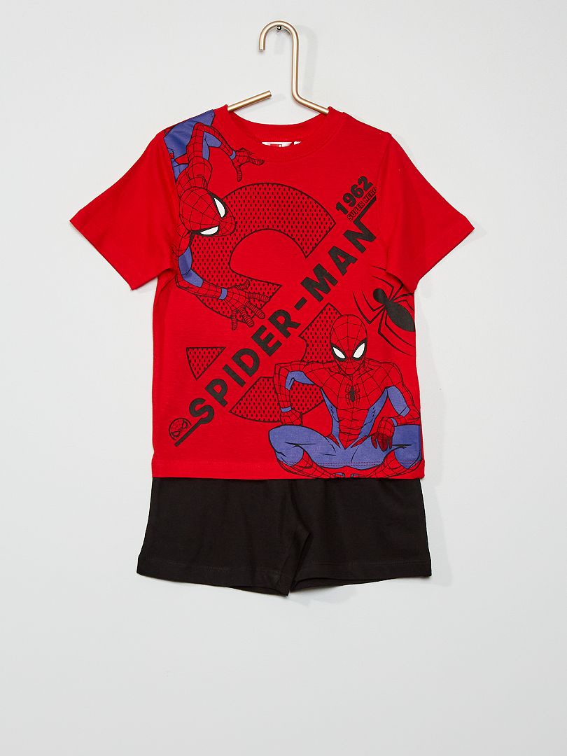 Pyjama short 'Spider-Man' rouge/noir - Kiabi