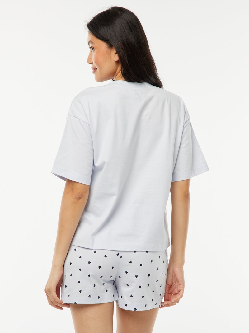 Pyjama short 'Stitch' - 2 pièces Bleu - Kiabi