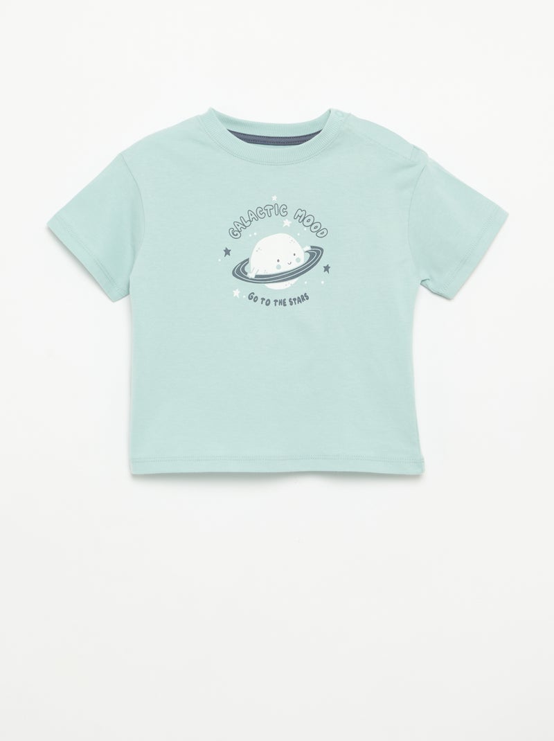 Pyjama short + T-shirt - 2 pièces Bleu - Kiabi
