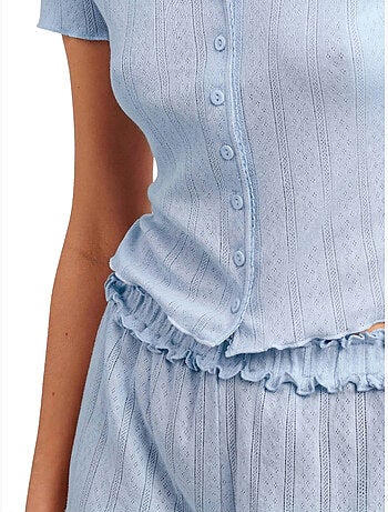 Pyjama short t-shirt à boutons Santorini