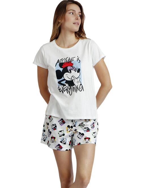 Pyjama short t-shirt Attitude Is Everthing Disney - Kiabi