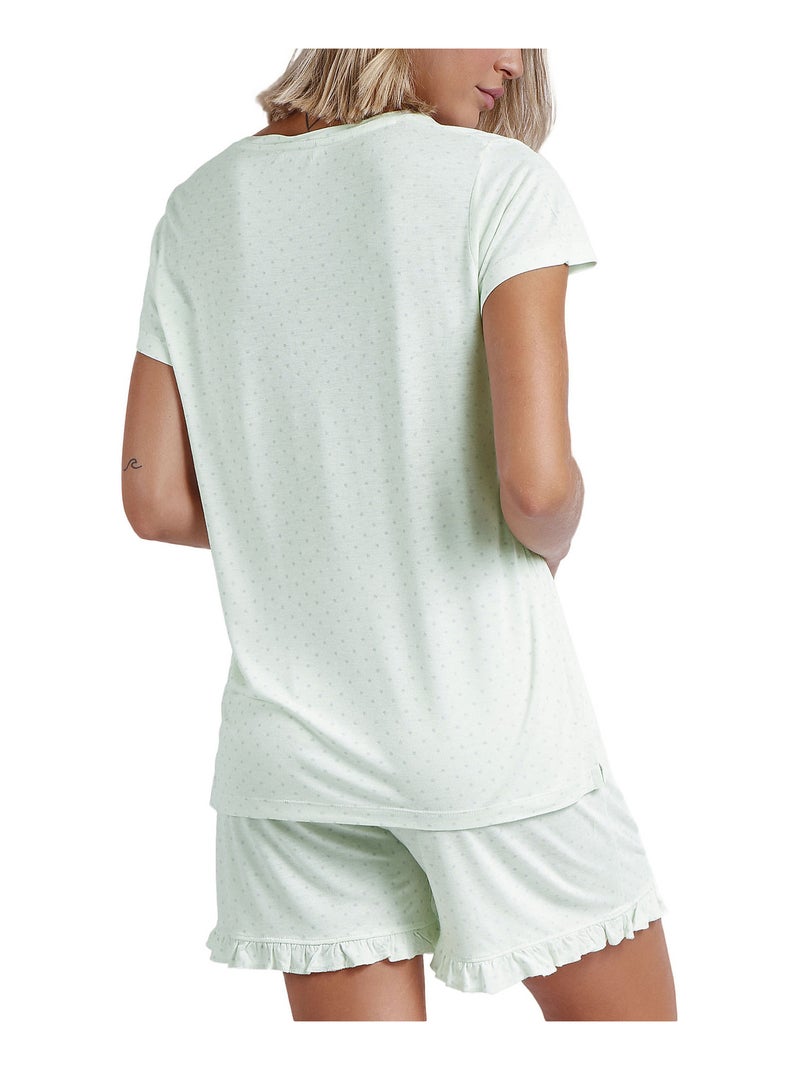 Pyjama short t-shirt Good Night Vert - Kiabi