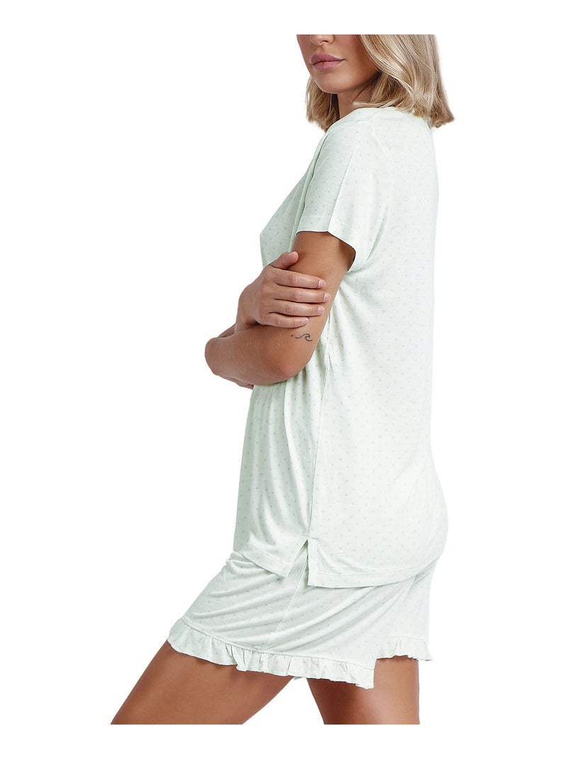 Pyjama short t-shirt Good Night Vert - Kiabi