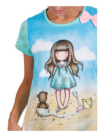 Pyjama short t-shirt Hello Summer Santoro bleu