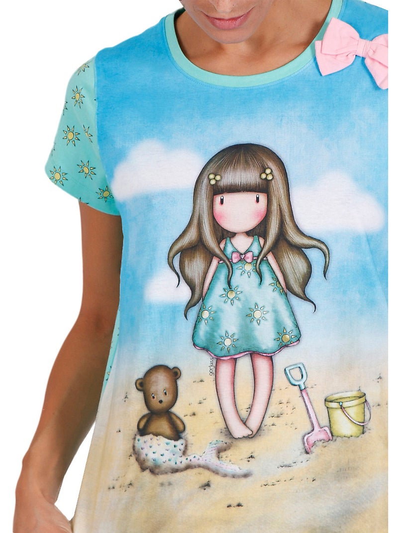 Pyjama short t-shirt Hello Summer Santoro bleu Bleu - Kiabi