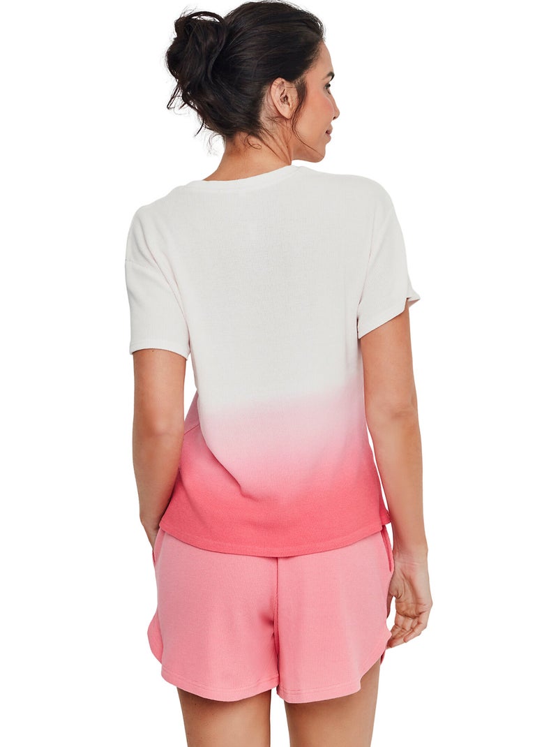 Pyjama short t-shirt HOMEWEAR P118 Orange corail - Kiabi