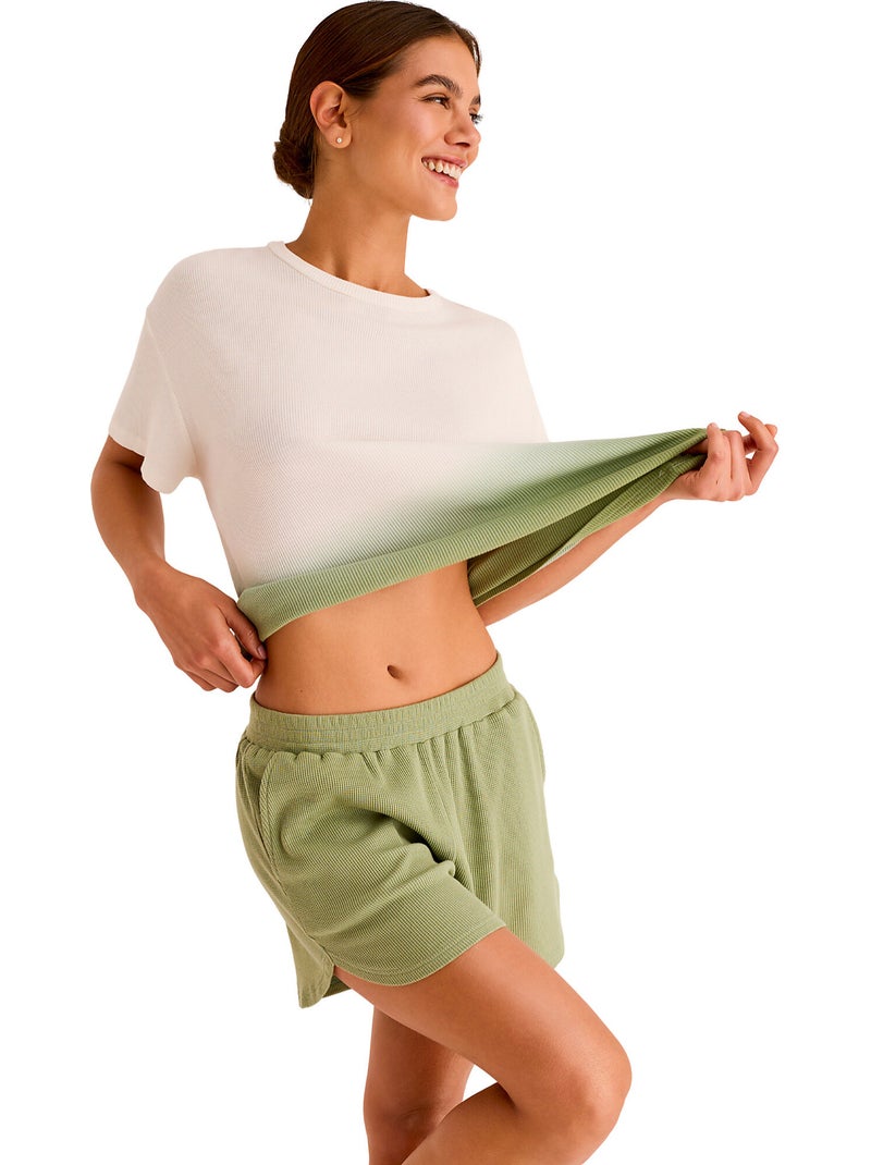 Pyjama short t-shirt HOMEWEAR P118 Vert - Kiabi