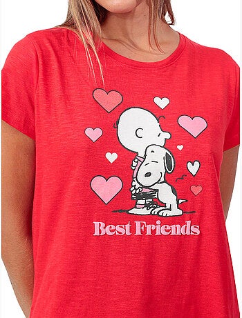 Pyjama short t-shirt love valentines peanuts