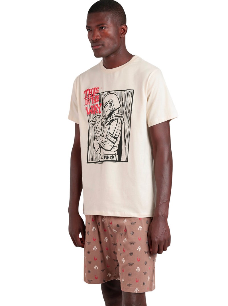 Pyjama short t-shirt Mandalorian Star Wars Ecru - Kiabi