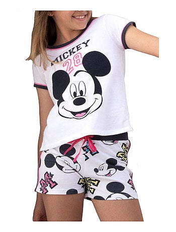 Pyjama short t-shirt Mickey 28 Disney blanc