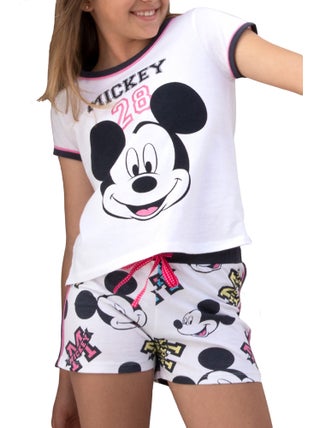 Pyjama short t-shirt Mickey 28 Disney blanc