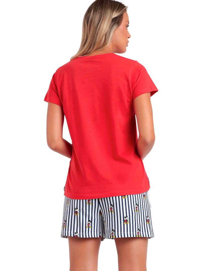 Pyjama short t-shirt Mickey NY Summer Disney Rouge - Kiabi