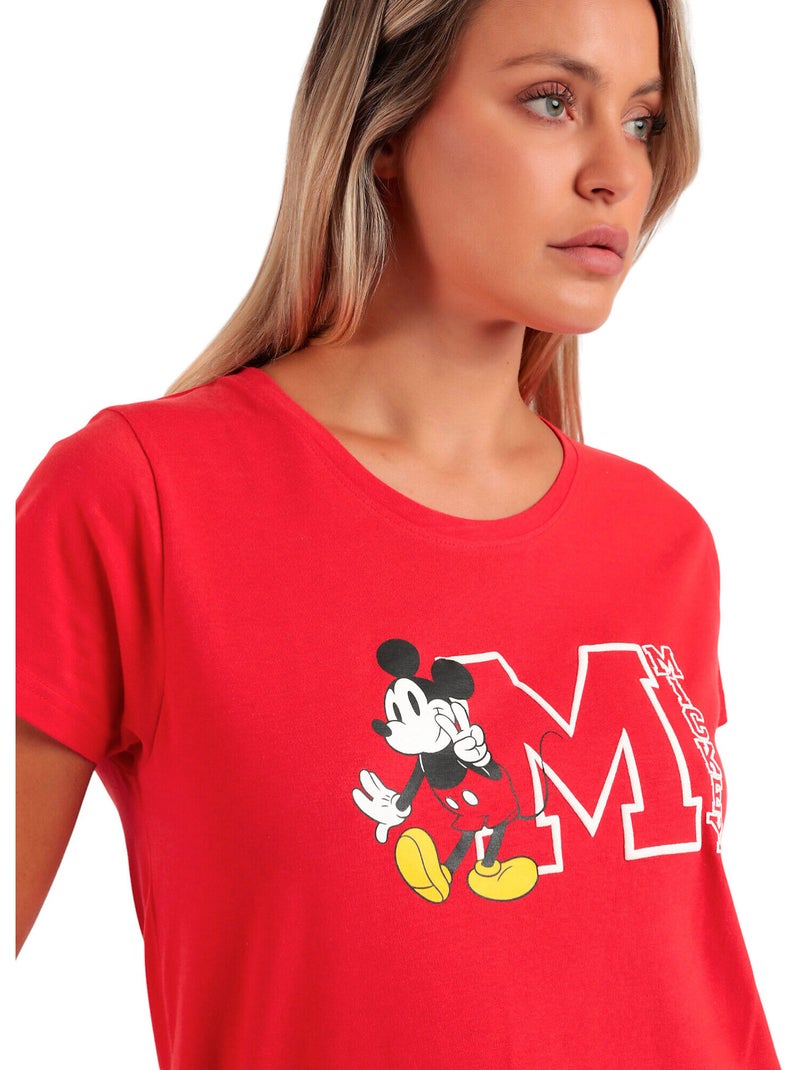 Pyjama short t-shirt Mickey NY Summer Disney Rouge - Kiabi