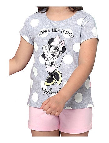 Pyjama short t-shirt Minnie Dots Disney gris