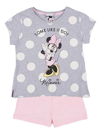 Pyjama short t-shirt Minnie Dots Disney gris