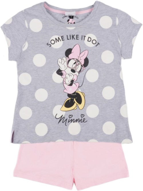 Pyjama short t-shirt Minnie Dots Disney gris - Kiabi