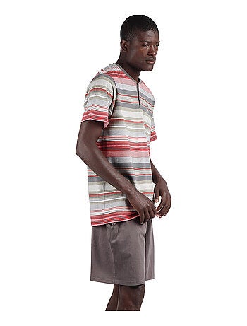 Pyjama short t-shirt Rayas Cubes Antonio Miro