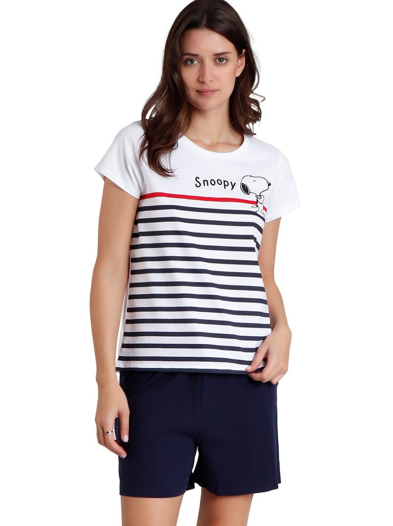 Pyjama short t-shirt Sail With Me Peanuts Bleu marine - Kiabi