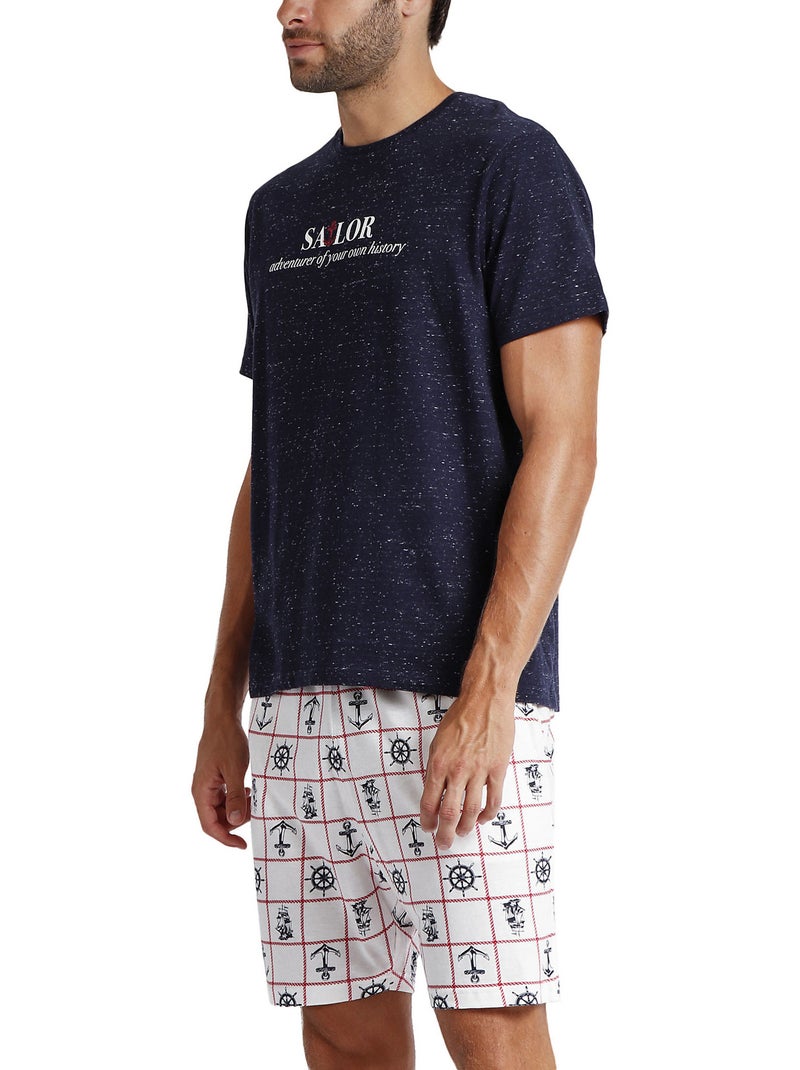 Pyjama short t-shirt Sailor Bleu marine - Kiabi
