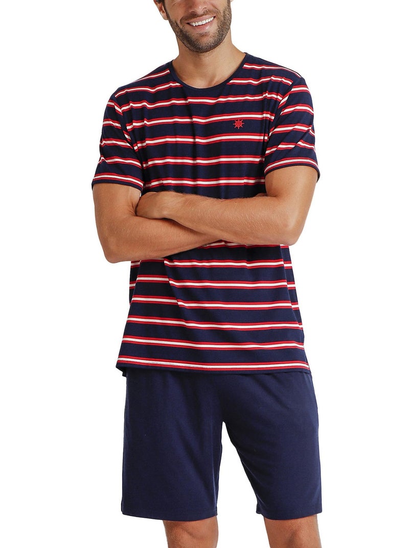 Pyjama short t-shirt Ships Wheel Bleu marine - Kiabi